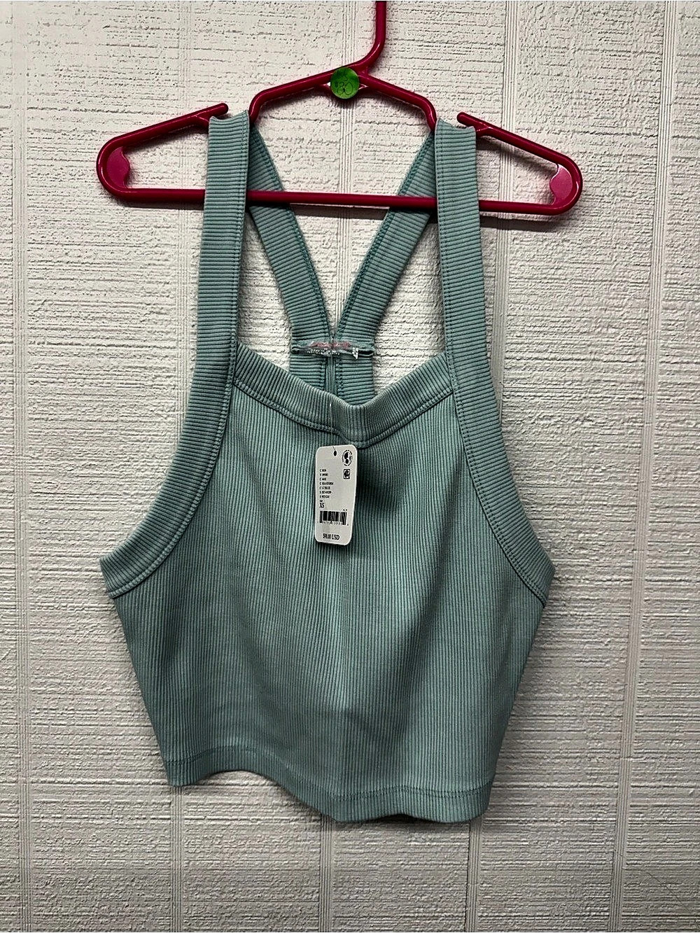 Free People Ribbed Seamless Tank Green XS NWT